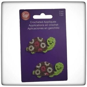 Turtle Crocheted Appliques- 2 pieces